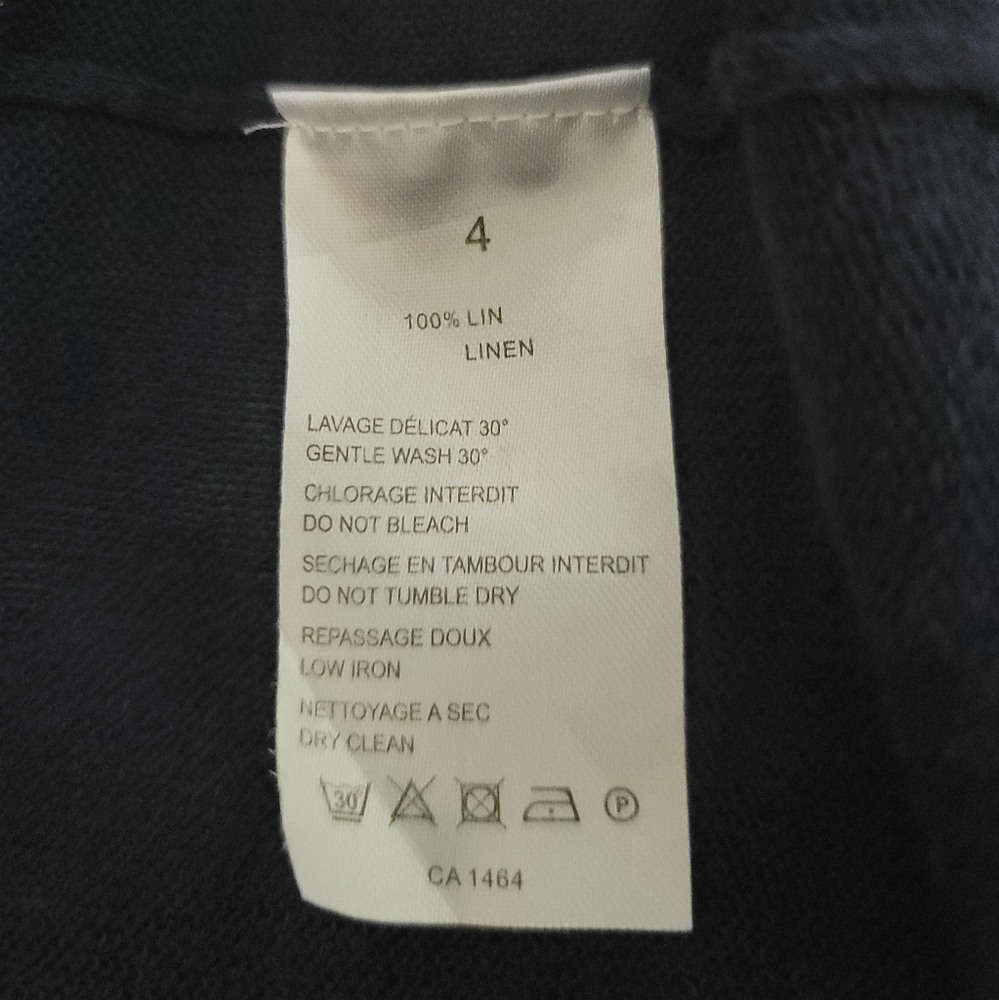 Harris Wilson Navy Blue Linen Knit V-neck Sweater Size Large Long Sleeve Logo . - Picture 15 of 15